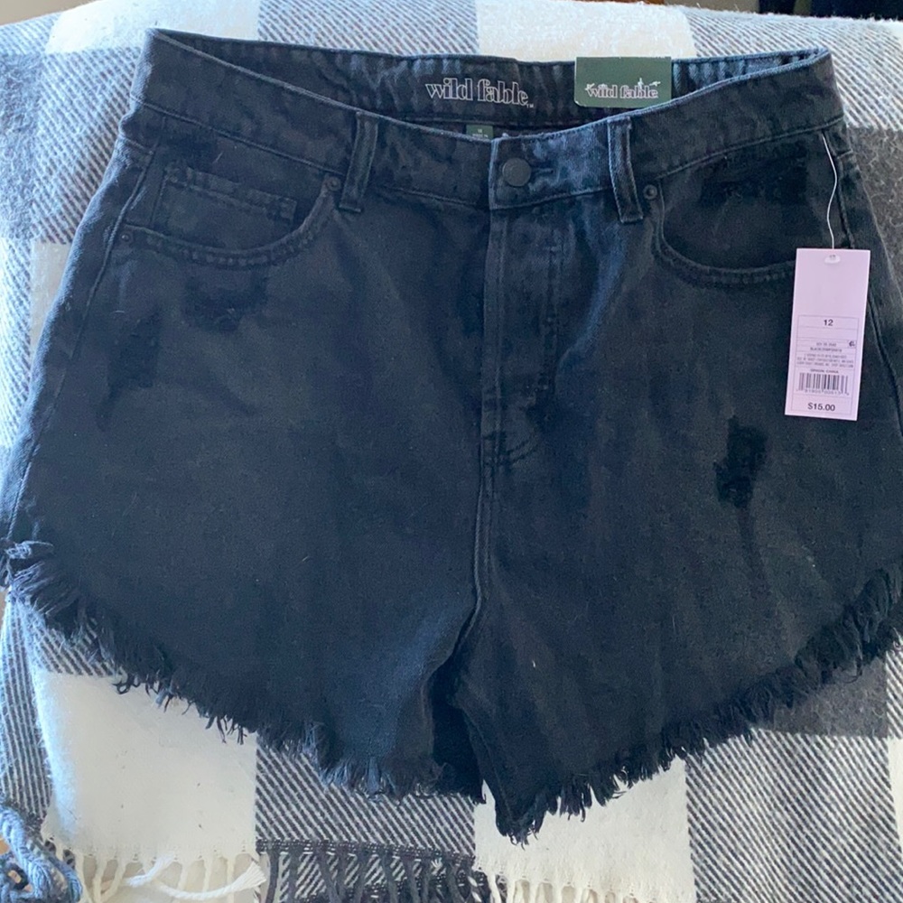 Black jean shorts